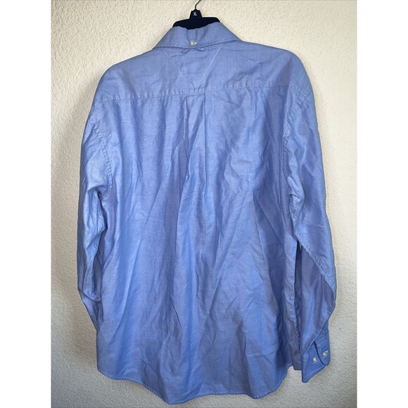 Tommy Hilfiger Dress Mens Blue Button Long Sleeve Shirt Small Check 90s L - Picture 9 of 11
